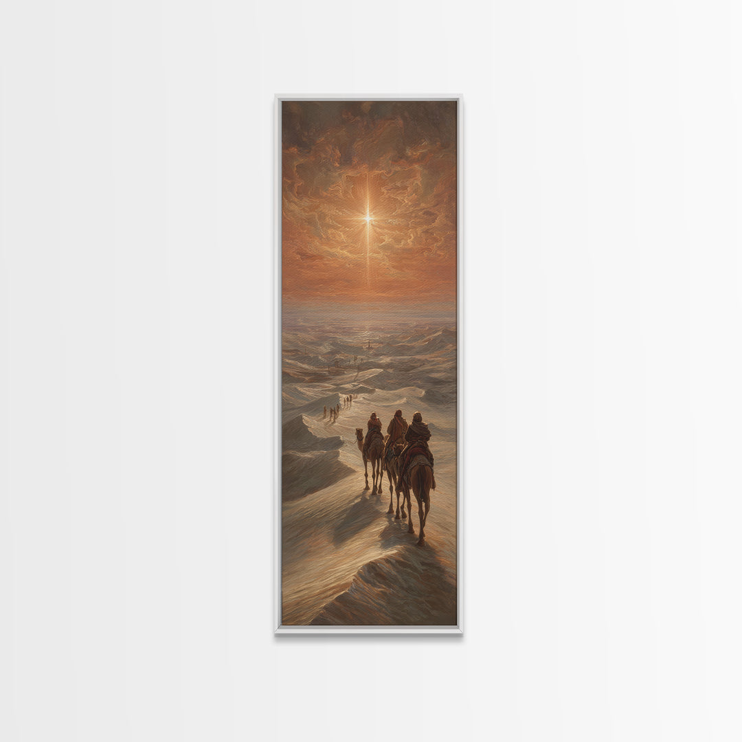 Distant Bethlehem Trail – Framed Canvas Print – Christian Wall Art – Christmas Art – Christian Art Canvas – Skinny Art – Christian Decorati