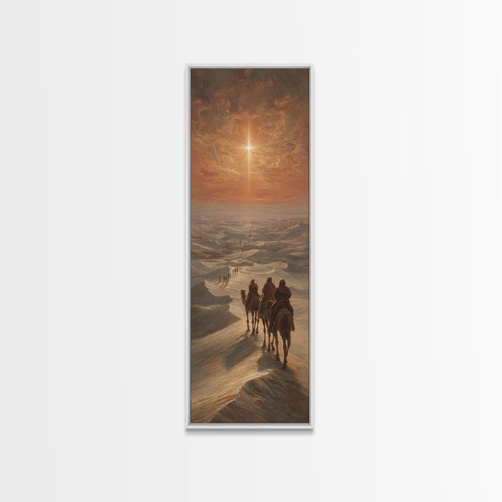 Distant Bethlehem Trail – Framed Canvas Print – Christian Wall Art – Christmas Art – Christian Art Canvas – Skinny Art – Christian Decorati