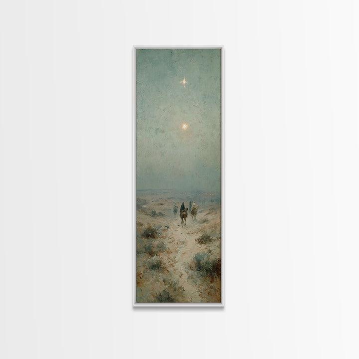 Bethlehem Star Path – Framed Canvas Print – Tall Narrow Wall Art – Christian Art – Christmas Art – Christian Art Print – Christian Canvas –