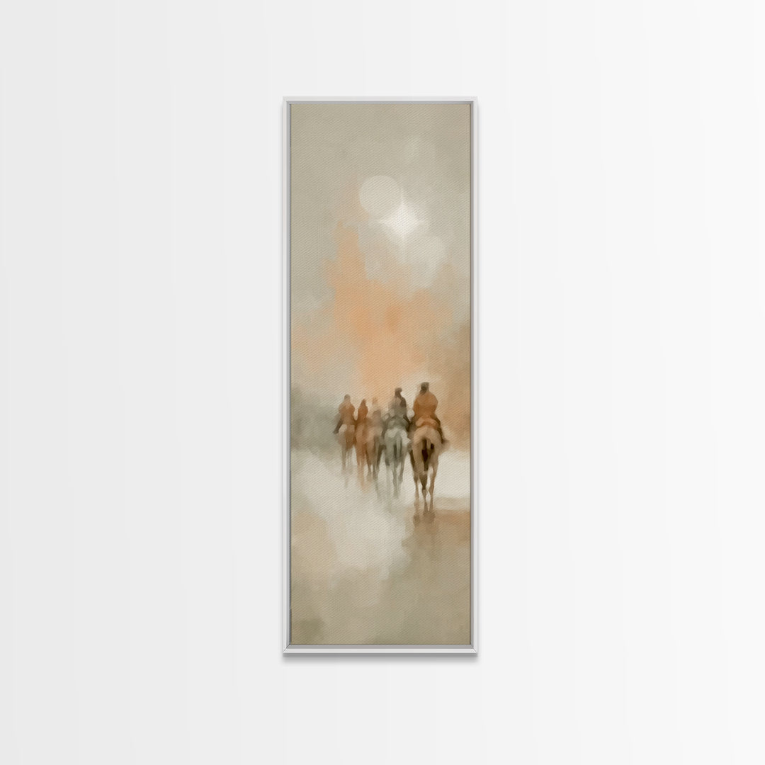 Holy Light Caravan – Framed Canvas Print – Tall Skinny Art Print – Christian Art Canvas – Christian Christmas Art – Jesus Painting – Christ