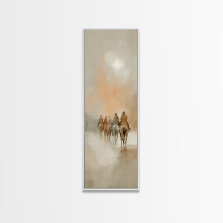 Holy Light Caravan – Framed Canvas Print – Tall Skinny Art Print – Christian Art Canvas – Christian Christmas Art – Jesus Painting – Christ