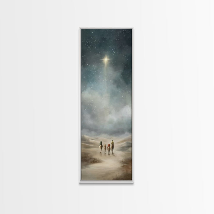Bethlehem Journey – Framed Canvas Print – Skinny Art – Christian Art Print – Christian Wall Art – Christmas Art – Jesus Painting – Christia