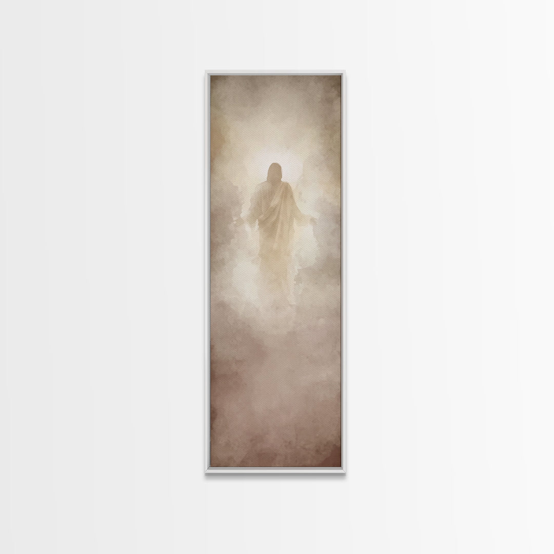 Heavenly Dawn Light – Framed Canvas Print – Tall Narrow Wall Art – Christian Wall Art – Christian Art Canvas – Jesus Painting – Christian A