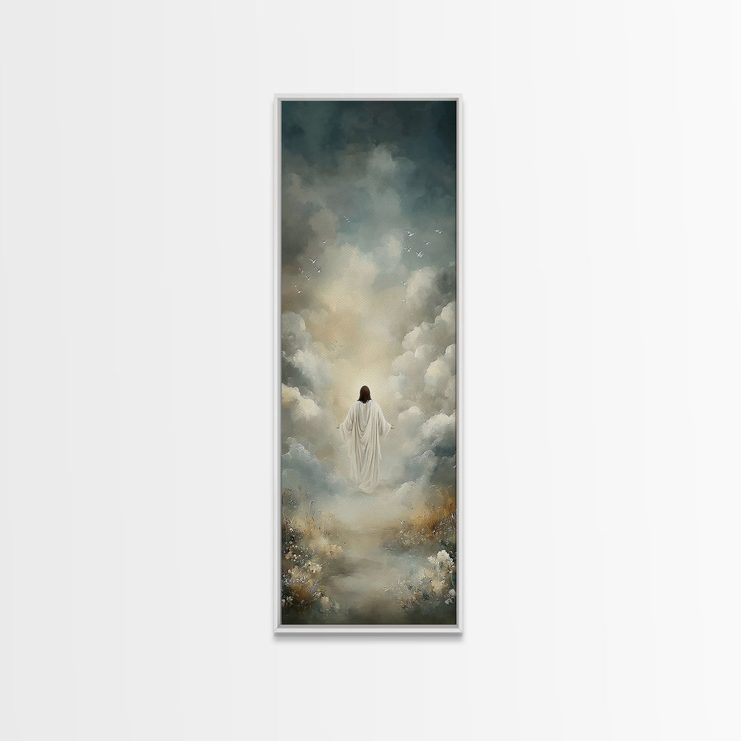 Ascension Of Peace | Framed Canvas Print | Tall Skinny Art Print | Christian Art Canvas | Jesus Painting | Christian Wall Art | Christian A