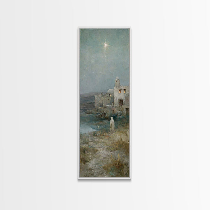 Star Of Salvation | Framed Canvas Print | Skinny Art | Christian Christmas Art | Christian Art Canvas | Christian Art | Christmas Wall Art