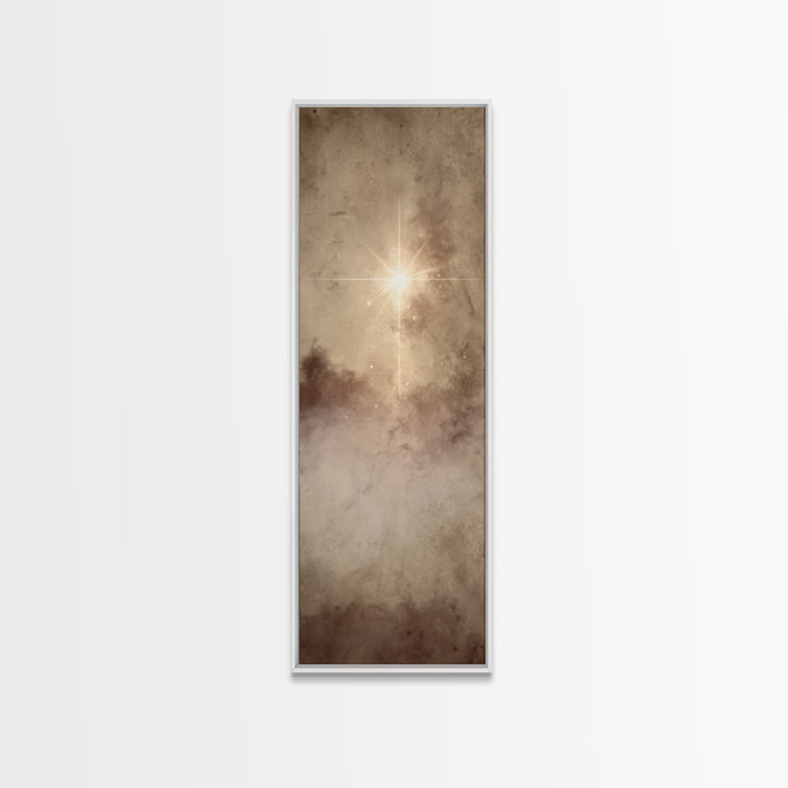Shepherd’s Guiding Star, Framed Canvas Print, Narrow Art, Christian Christmas Art, Christian Art Canvas, Christmas Wall Art, Christian Art