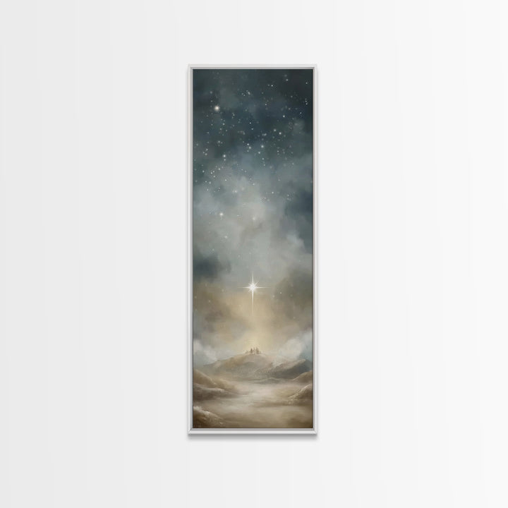 Holy Star Promise – Framed Canvas Print – Tall Skinny Art Print – Christian Art – Christian Art Canvas – Christmas Wall Art – Christian Chr