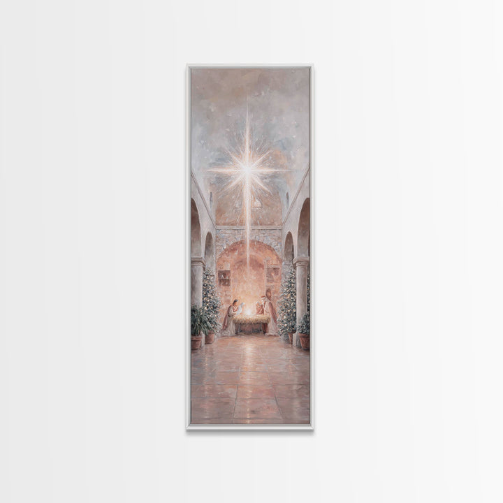 Star of Bethlehem – Framed Canvas Print – Tall Narrow Wall Art – Jesus Painting – Jesus Art – Christian Art Canvas – Christian Christmas Ar
