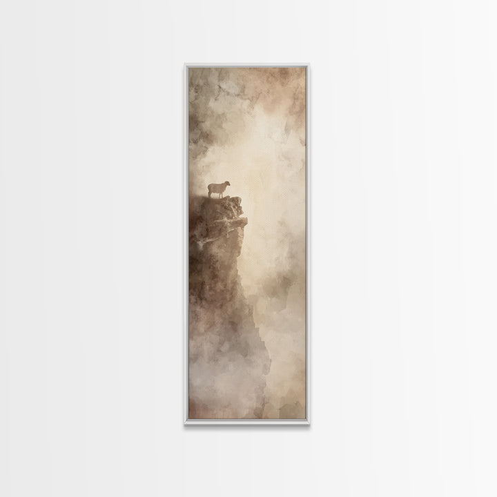 Highland Edge Peace | Framed Canvas Print | Christian Art | Christian Art Canvas | Christian Wall Art | Modern Christian Art | Tall Skinny
