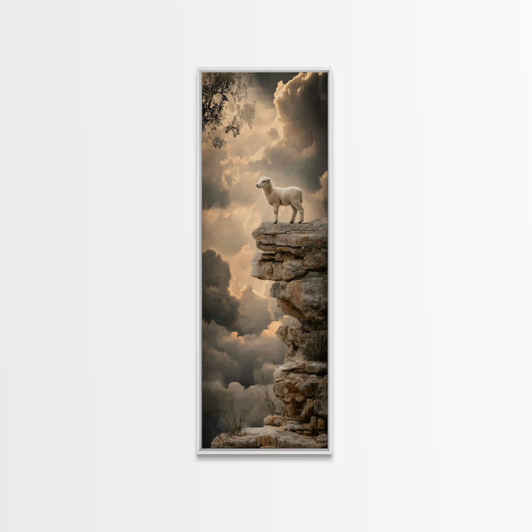 Shepherd’s Cliff Light – Framed Canvas Print – Christian Wall Art – Christian Art Canvas – Unique Christian Art – Christian Painting – Narr