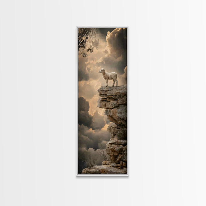 Shepherd’s Cliff Light – Framed Canvas Print – Christian Wall Art – Christian Art Canvas – Unique Christian Art – Christian Painting – Narr
