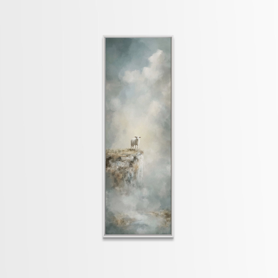 Heaven’s Quiet Watch – Framed Canvas Print – Christian Art – Christian Wall Art – Christian Art Canvas – Modern Christian Art – Tall Narrow