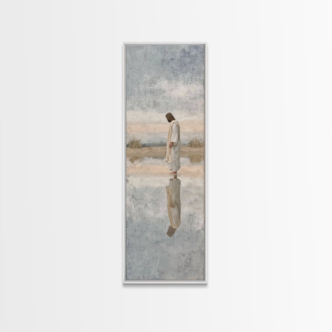 Spirit Of The Mountain – Framed Canvas Print – Tall Narrow Wall Art – Christian Art Canvas – Christian Wall Art – Abstract Christian Art –