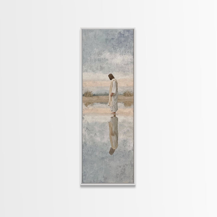 Spirit Of The Mountain – Framed Canvas Print – Tall Narrow Wall Art – Christian Art Canvas – Christian Wall Art – Abstract Christian Art –