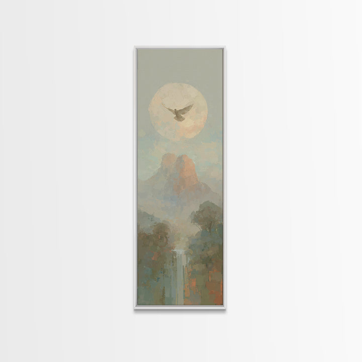 Dove Of Peace Rising – Framed Canvas Print – Tall Skinny Art Print – Christian Art Canvas – Christian Wall Art – Christian Art – Christian