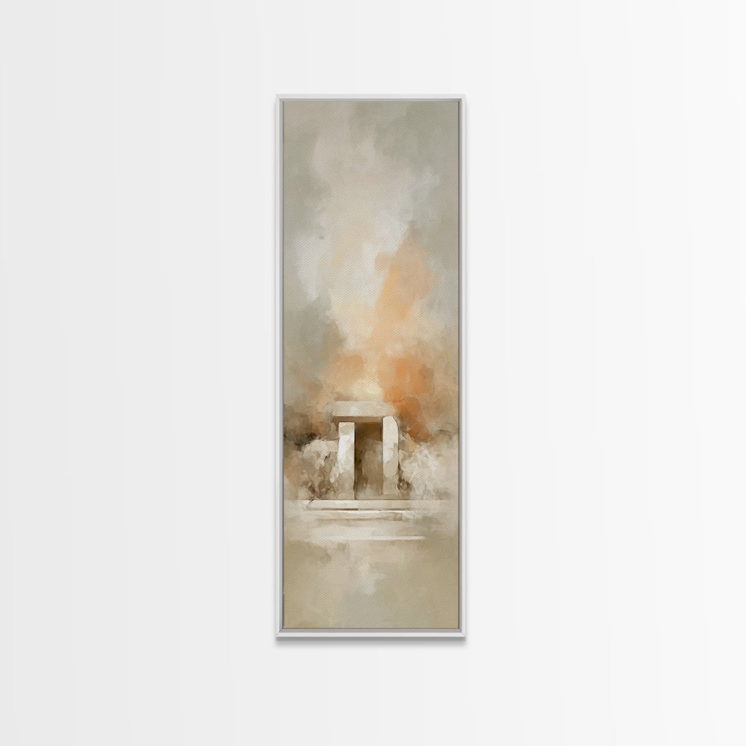 Stone Of Promise – Framed Canvas Print – Christian Wall Art – Tall Narrow Wall Art – Jesus Painting – Christian Art Canvas