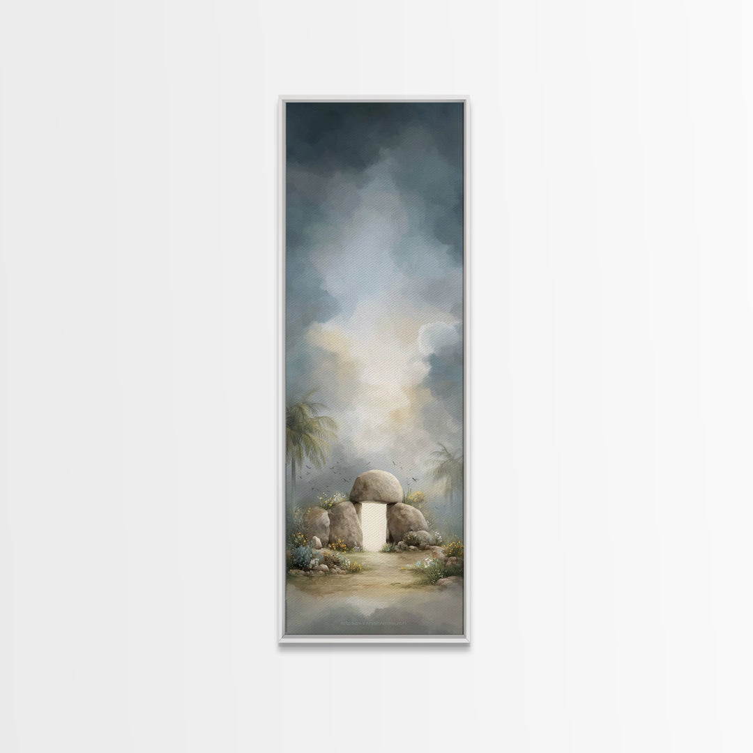 Tomb Of Radiance – Framed Canvas Print – Christian Art Canvas – Christian Wall Art – Tall Narrow Wall Art – Jesus Painting