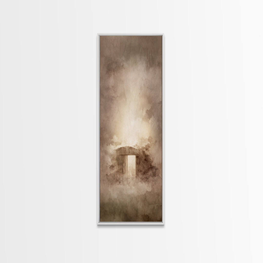 Path Of Redemption – Framed Canvas Print – Christian Wall Art – Jesus Painting – Christian Art Canvas – Tall Narrow Wall Art