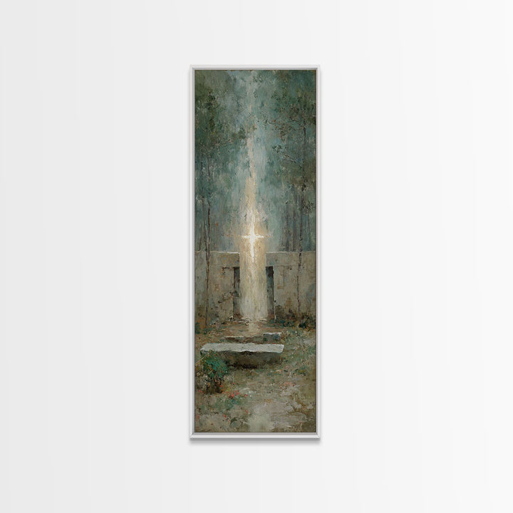 Ascension Glory Sky – Framed Canvas Print – Tall Narrow Wall Art – Jesus Painting – Christian Wall Art – Christian Art Canvas