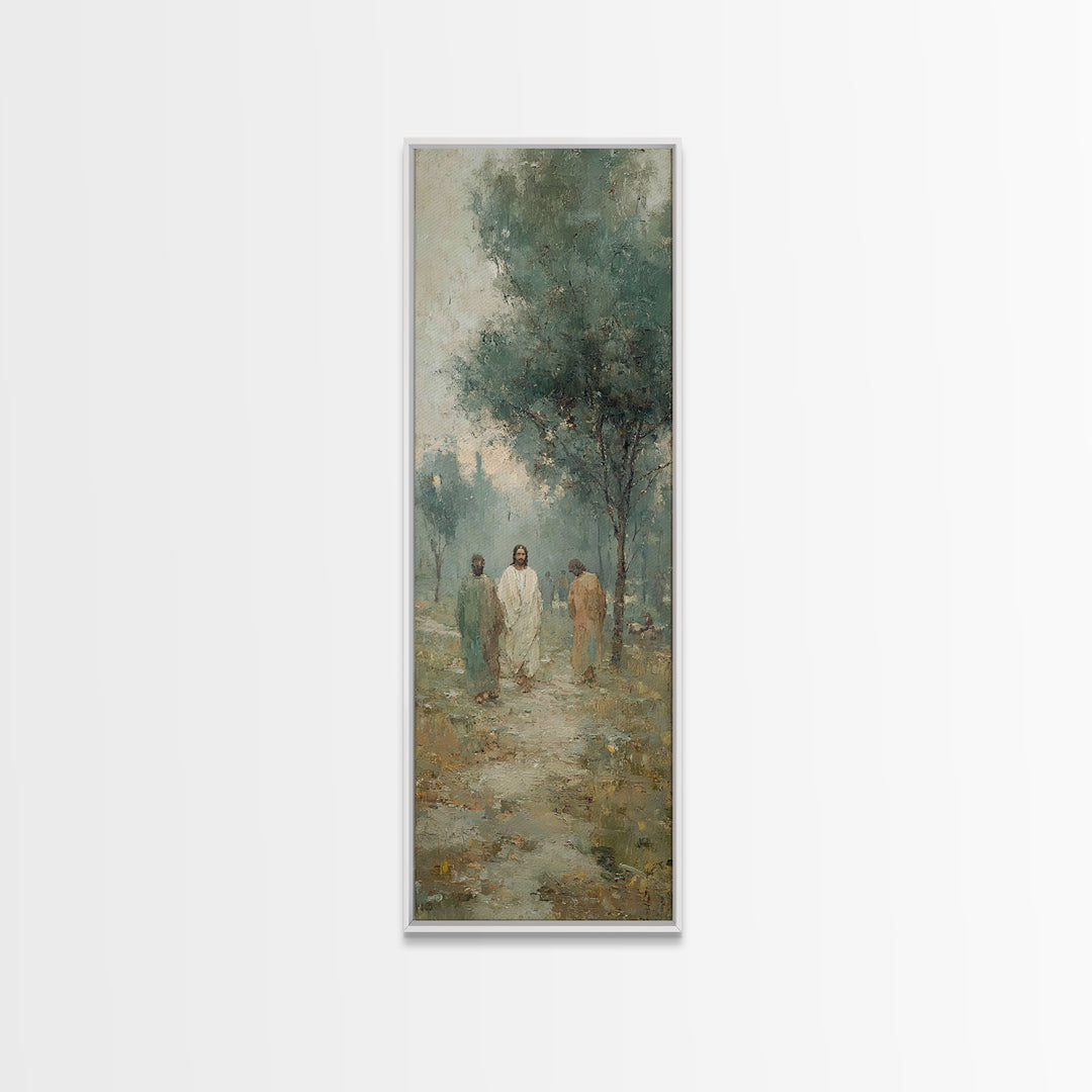 Walk Of Grace – Framed Canvas Print – Jesus Painting – Christian Art Canvas – Tall Narrow Wall Art – Christian Wall Art