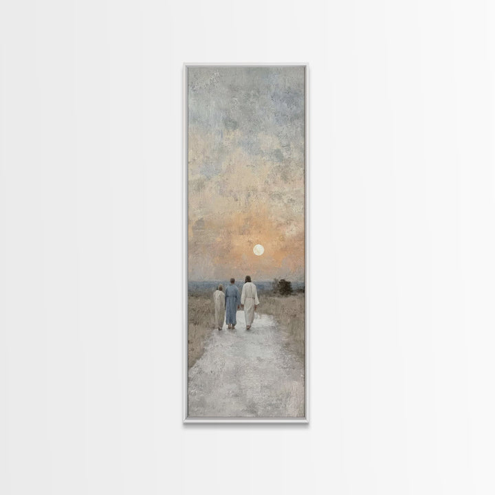 Sunset Of Mercy – Framed Canvas Print – Christian Art Canvas – Jesus Painting – Christian Wall Art – Tall Narrow Wall Art