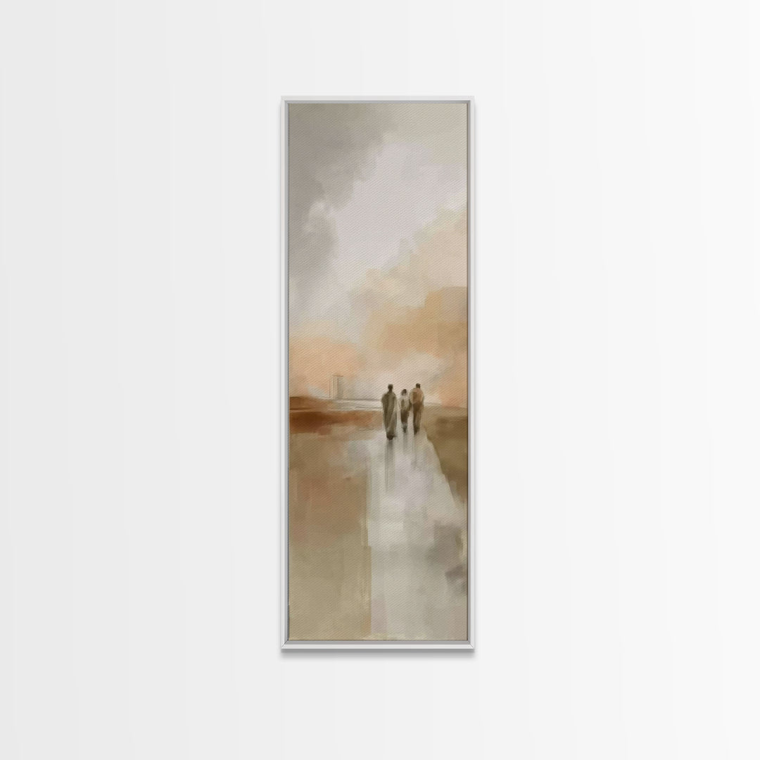 Desert Path Light – Framed Canvas Print – Tall Narrow Wall Art – Christian Art Canvas – Jesus Painting – Christian Wall Art