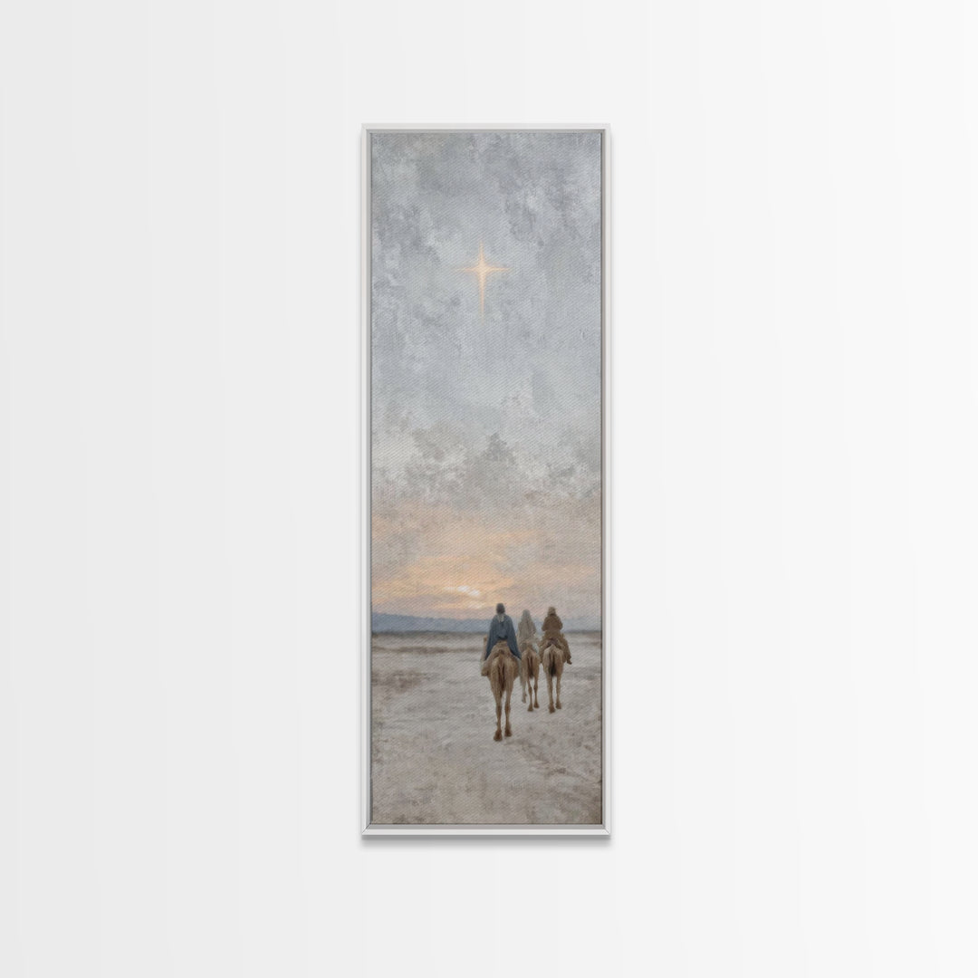 Pilgrims Of Faith – Framed Canvas Print – Christian Art Canvas – Christian Wall Art – Tall Narrow Wall Art – Jesus Painting