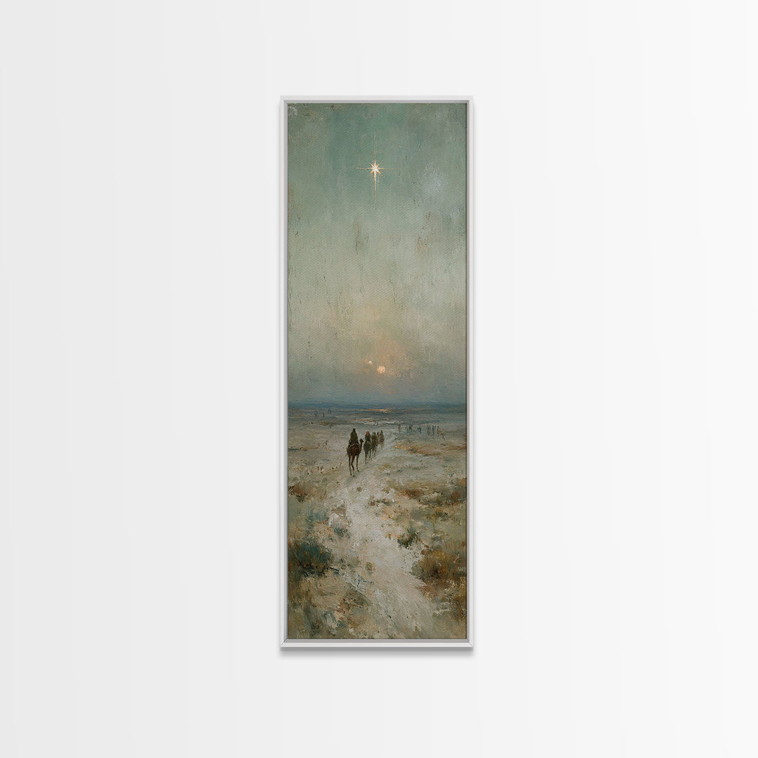 Guiding Star Path – Framed Canvas Print – Jesus Painting – Christian Wall Art – Tall Narrow Wall Art – Christian Art Canvas