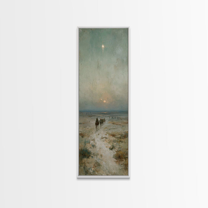 Guiding Star Path – Framed Canvas Print – Jesus Painting – Christian Wall Art – Tall Narrow Wall Art – Christian Art Canvas