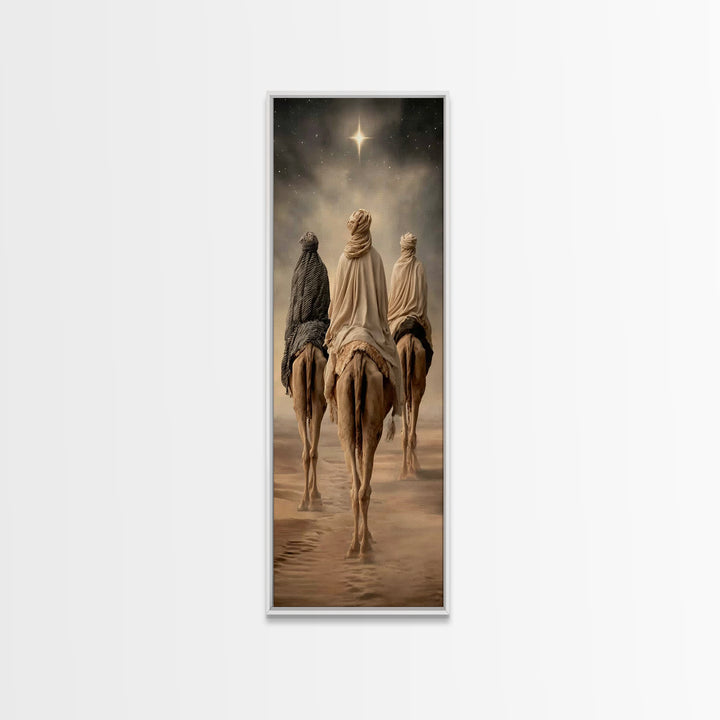 Night Of Wonder – Framed Canvas Print – Tall Narrow Wall Art – Christian Art Canvas – Christian Wall Art – Jesus Painting