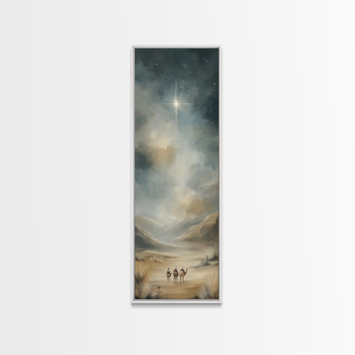Guiding Star Journey | Framed Canvas Print | Skinny Art | Christian Art Canvas | Christmas Wall Art | Christian Painting