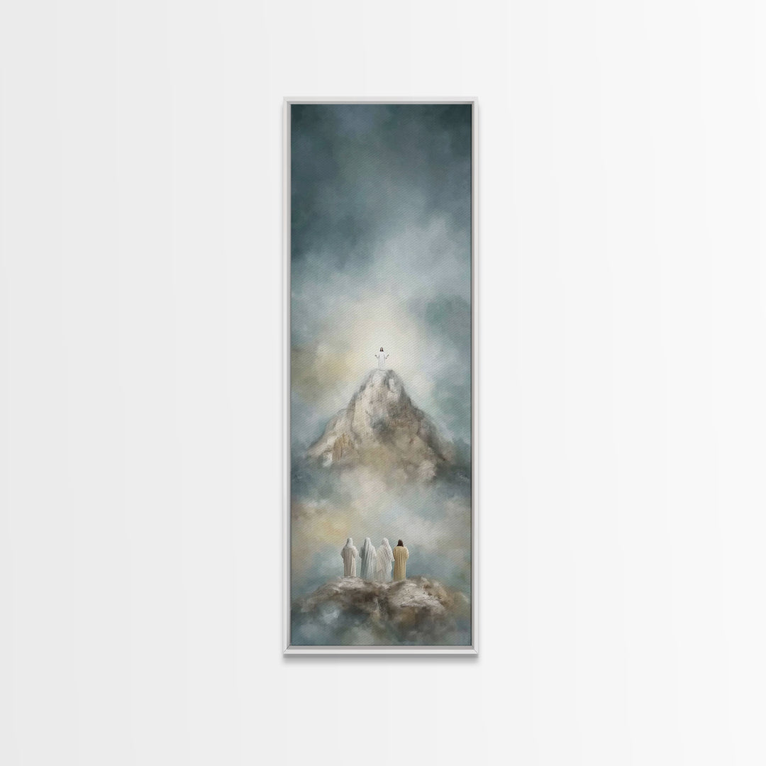 Mountaintop Glory | Framed Canvas Print | Tall Narrow Wall Art | Christian Art | Christian Art Canvas | Jesus Painting