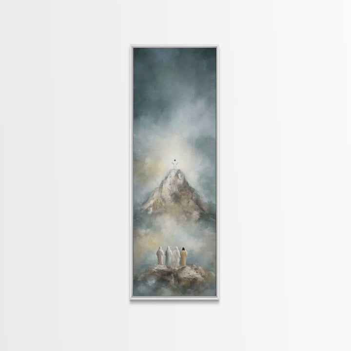 Mountaintop Glory | Framed Canvas Print | Tall Narrow Wall Art | Christian Art | Christian Art Canvas | Jesus Painting