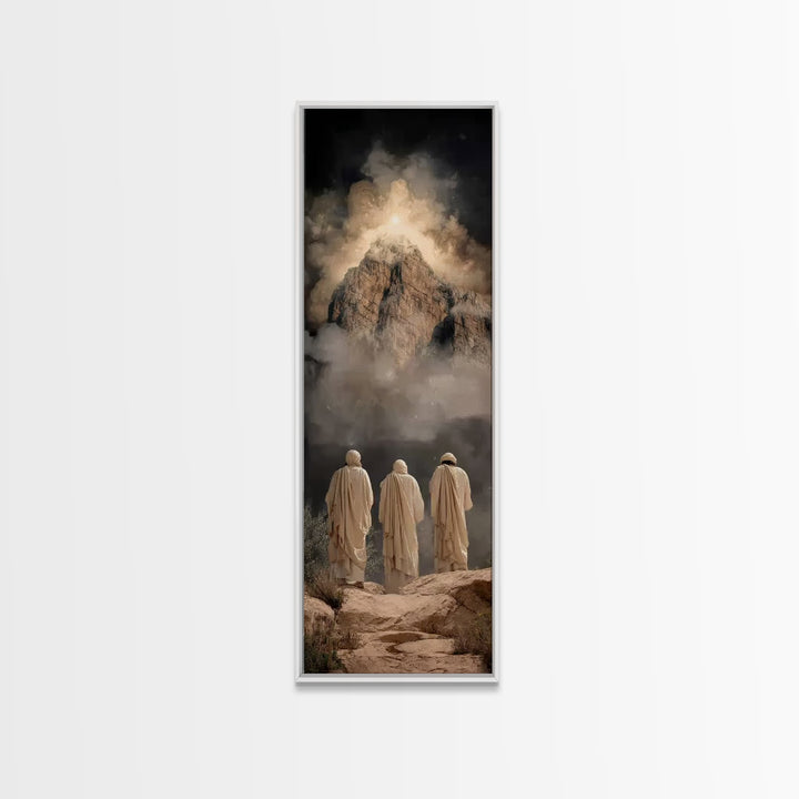 Radiant Mountain | Framed Canvas Print | Narrow Art | Christian Wall Art | Jesus Painting | Christian Art Canvas