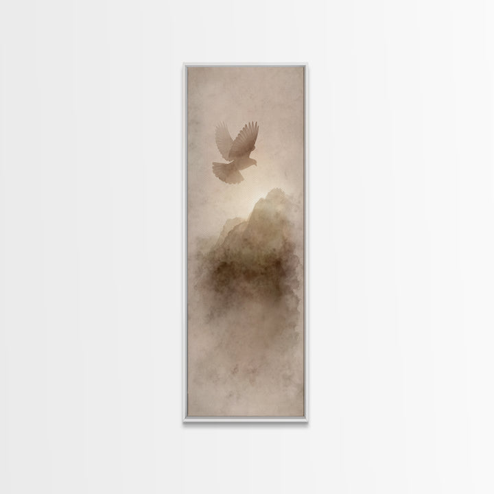 Wings Of Peace – Framed Canvas Print – Christian Wall Art – Christian Art Canvas – Tall Narrow Wall Art – Jesus Painting – Christian Decor