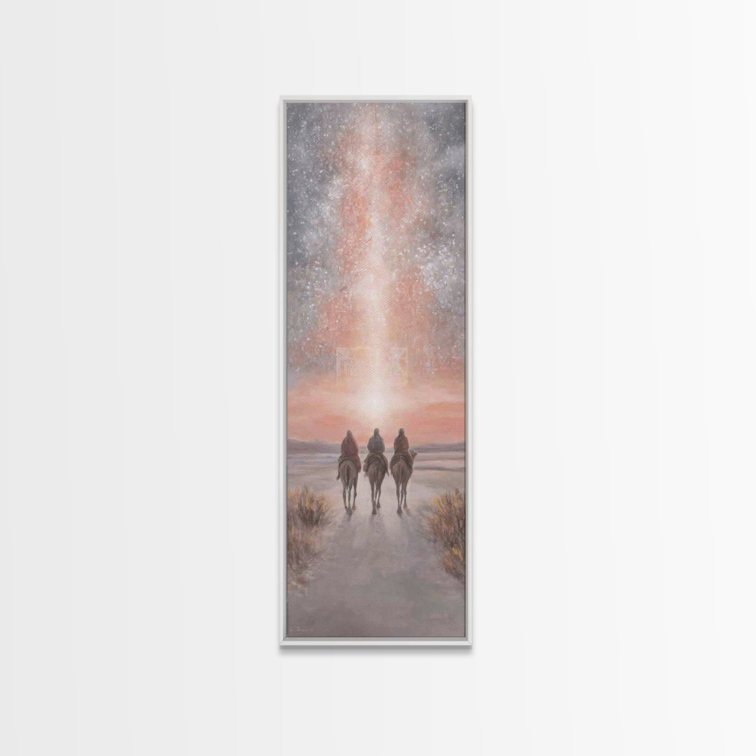 Celestial Caravan | Framed Canvas Print | Tall Skinny Art Print | Christian Wall Art | Christian Art Canvas | Christmas Art
