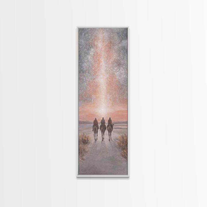 Celestial Caravan | Framed Canvas Print | Tall Skinny Art Print | Christian Wall Art | Christian Art Canvas | Christmas Art