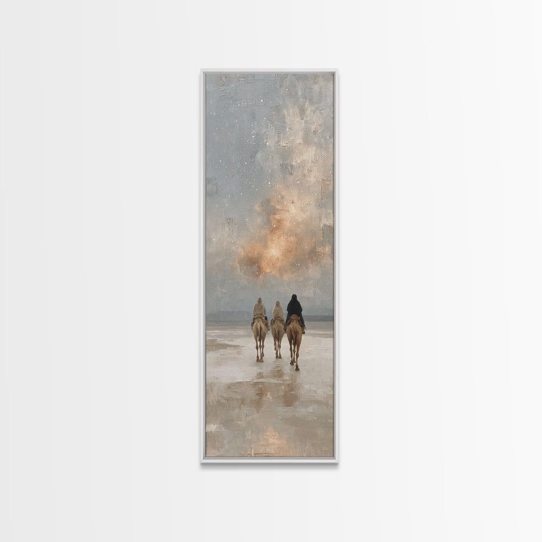 The Celestial Journey – Framed Canvas Print – Tall Skinny Art Print – Christian Wall Art – Christian Art Canvas – Christmas Art – Jesus Pai