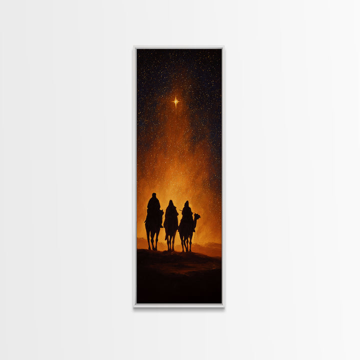 The Radiant Night – Framed Canvas Print – Narrow Art – Christian Art – Christian Christmas Art – Christian Painting – Christmas Wall Art –