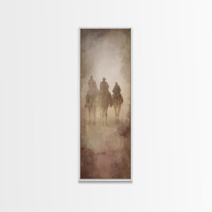 The Midnight Caravan – Framed Canvas Print – Tall Skinny Art Print – Christian Art Canvas – Christian Wall Art – Christmas Art – Christian