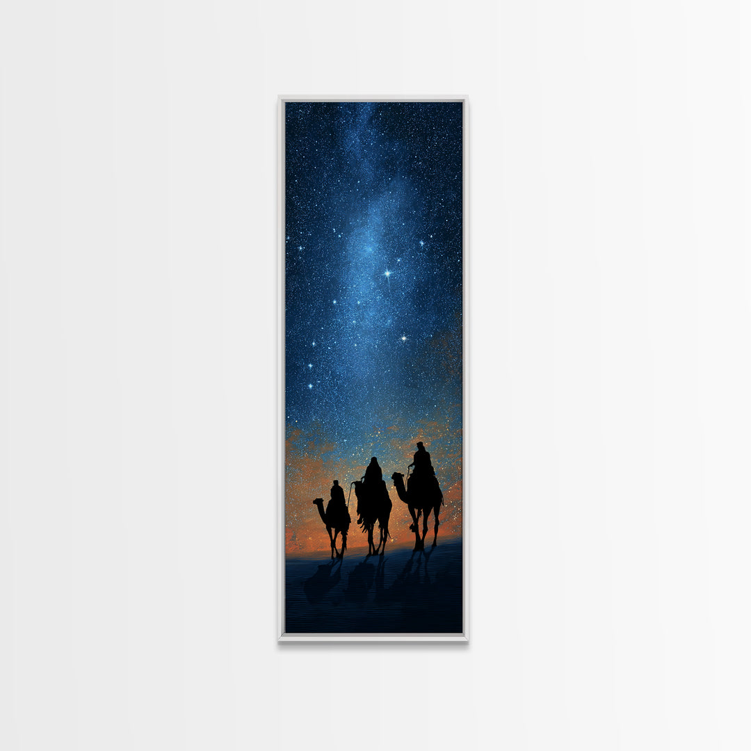 The Guiding Light – Framed Canvas Print – Narrow Art – Christian Art – Christian Art Canvas – Christian Christmas Art – Christmas Wall Art