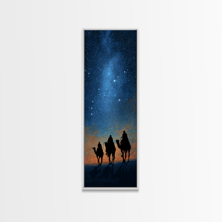 The Guiding Light – Framed Canvas Print – Narrow Art – Christian Art – Christian Art Canvas – Christian Christmas Art – Christmas Wall Art