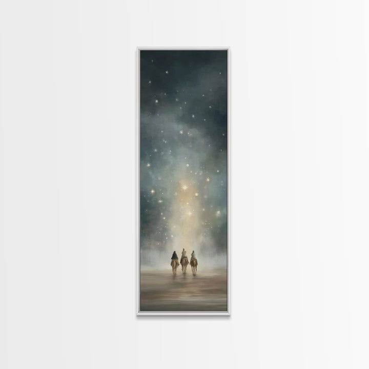 The Starpath Pilgrims – Framed Canvas Print – Tall Skinny Art Print – Christian Wall Art – Christian Art – Christian Art Canvas – Christmas