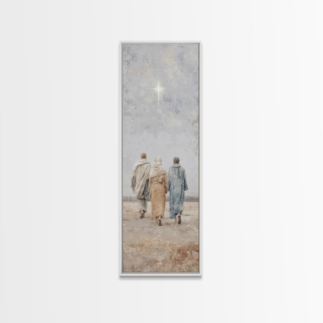 Journey Of Faith – Framed Canvas Print – Christian Wall Art – Tall Skinny Art Print – Christian Art Work – Christmas Art