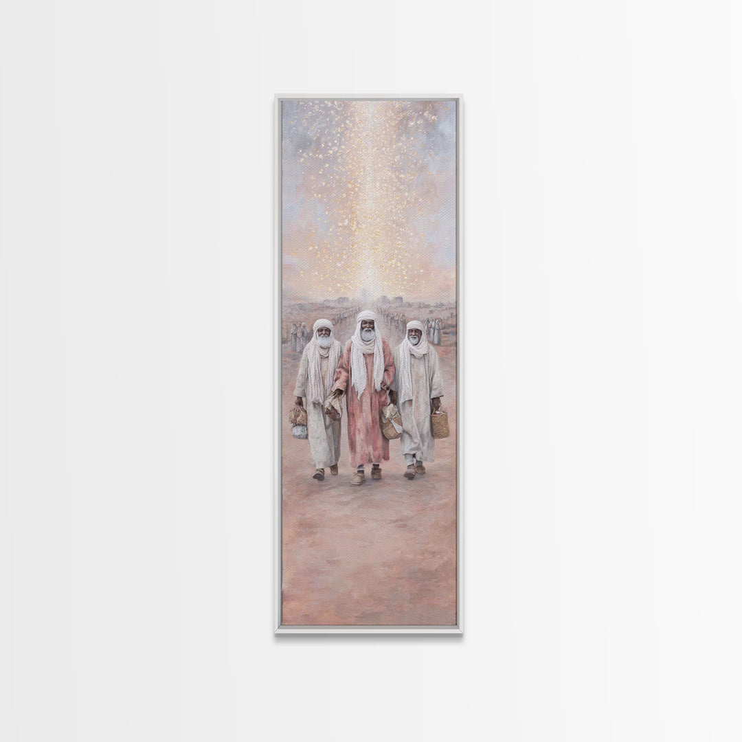 Wisemen’s Ascent – Framed Canvas Print – Christian Art Work – Tall Skinny Art Print – Christian Christmas Art – Christian Wall Art