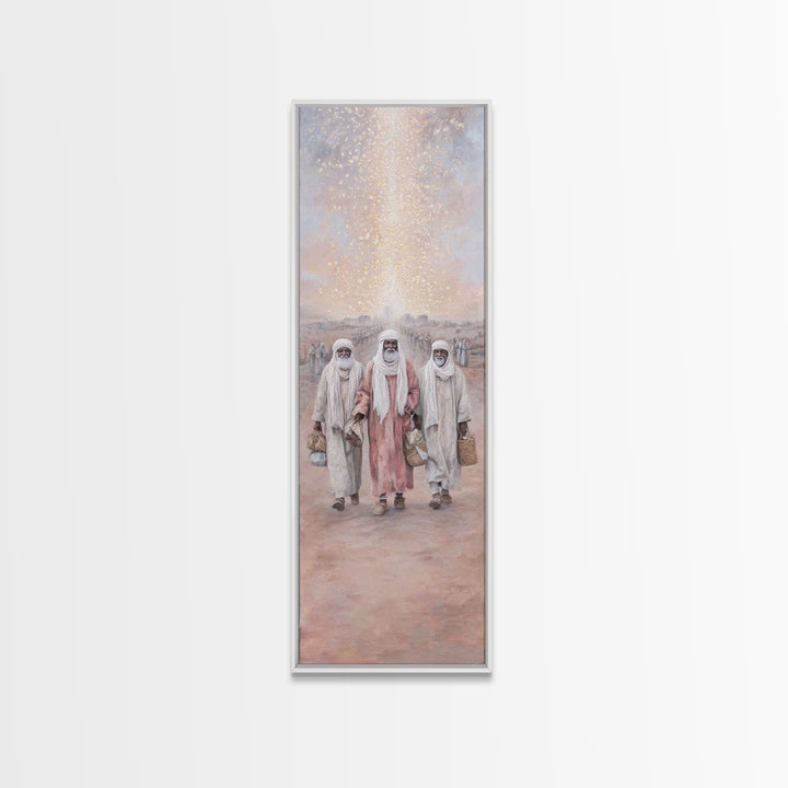 Wisemen’s Ascent – Framed Canvas Print – Christian Art Work – Tall Skinny Art Print – Christian Christmas Art – Christian Wall Art