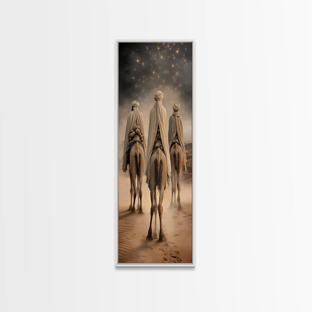 Pilgrims Of Light – Framed Canvas Print – Christian Wall Art – Narrow Art – Christian Art Work – Christian Christmas Art