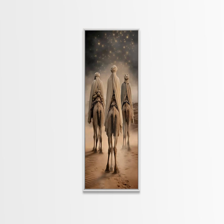 Pilgrims Of Light – Framed Canvas Print – Christian Wall Art – Narrow Art – Christian Art Work – Christian Christmas Art
