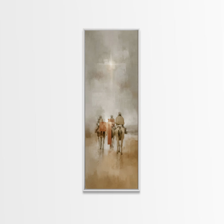 Desert Star Journey – Framed Canvas Print – Christian Wall Art – Tall Narrow Wall Art – Christian Art Canvas – Christmas Art
