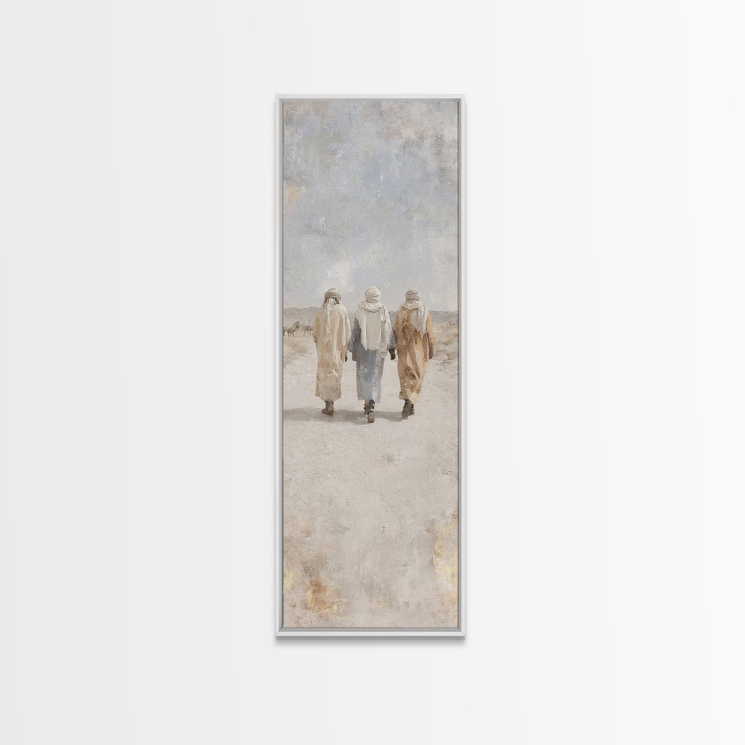 Pilgrims Of Grace – Framed Canvas Print – Christian Art Canvas – Skinny Art – Christian Christmas Art – Christian Wall Art